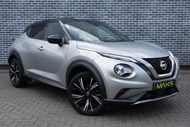 Nissan JUKE 1.0 DIG-T 116 Premiere Edition | Two-Tone | Achteruitrijcamera | Parkeersensoren | Stoelverwarming | Verwarmde Voorruit | Keyless Entry | LED Koplampen | Navigatie | Apple Carplay | Android Auto | Lichtmetalen Velgen 19 inch