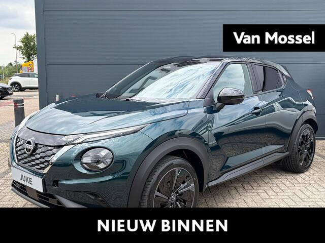 Nissan JUKE 1.6 Hybrid Pulse 143PK | Rijklaarprijs! | BOSE Audio | Adaptieve Cruise Control | 360 Camera | Stoel,- Stuur en Voorruitverwarming | 19'' Inch Aero Velgen | Blauw Leder Interieur | Apple CarPlay & Android Auto | Nieuw uit voorraad leverbaar!