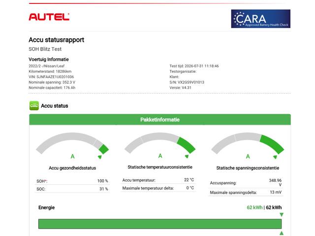 Nissan LEAF e+ Tekna 59 kWh / SOH 100% / Navigatie / Apple Carplay/Android Auto / Achteruitrijcamera / Bose audio / Stoel-/Stuurverwarming /