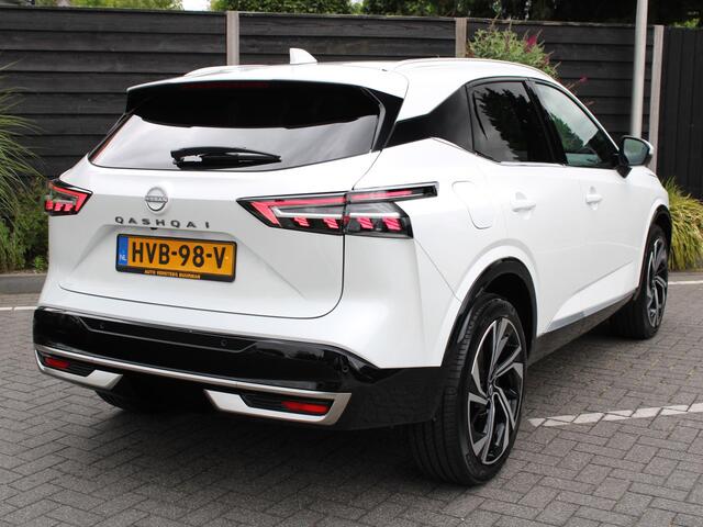 Nissan QASHQAI Tekna Plus 1.3 MHEV 158PK Xtronic Automaat Navigatie, Rondomzichtcamera, Keyless, Panoramadak, Leder, Elektrische Kofferbak, Stoelverwarming, Massage