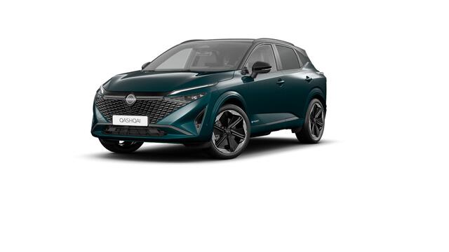 Nissan QASHQAI N-Design + Panoramisch glazen dak + Cold Pack e-Power 190 | 12.3" TFT digitale cockpit | Audiosysteem met DAB, Apple Carplay & Android Auto, USB-aansluiting, stuurwielbediening en 6 luidsprekers | Blind Spot Warning & Intervention (BSW + BSI)