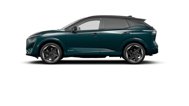 Nissan QASHQAI N-Design + Panoramisch glazen dak + Cold Pack e-Power 190 | 12.3" TFT digitale cockpit | Audiosysteem met DAB, Apple Carplay & Android Auto, USB-aansluiting, stuurwielbediening en 6 luidsprekers | Blind Spot Warning & Intervention (BSW + BSI)