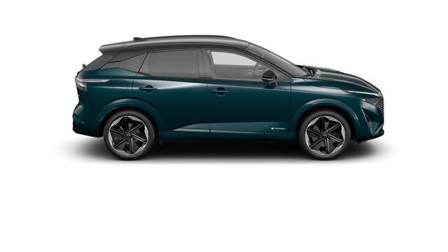 Nissan QASHQAI N-Design + Panoramisch glazen dak + Cold Pack e-Power 190 | 12.3" TFT digitale cockpit | Audiosysteem met DAB, Apple Carplay & Android Auto, USB-aansluiting, stuurwielbediening en 6 luidsprekers | Blind Spot Warning & Intervention (BSW + BSI)