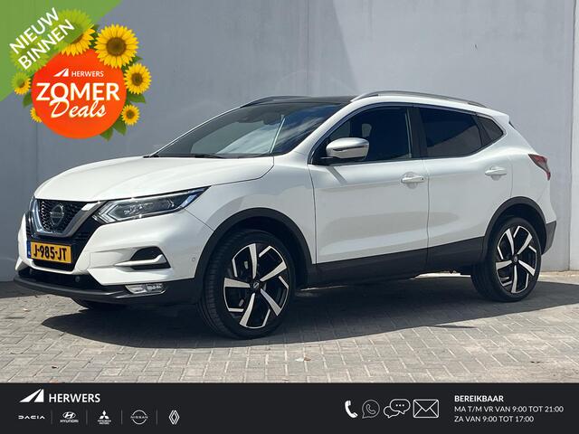 Nissan QASHQAI 1.3 DIG-T Tekna + / 360° Camera / Panoramadak / Apple Carplay & Android Auto / Verwarmde- Voorstoelen en Voorruit / Lederen Bekleding / Keyless Entry & Start / Elektrisch verstelbare voorstoelen met geheugenset bestuurdersstoel / Navigatie full map / Bose