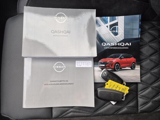 Nissan QASHQAI 1.3 MHEV Xtronic Tekna Plus Automaat / Nieuw Model / Facelift / 1800kg Trekgewicht / HUD / Apple Carplay Android Auto / Panoramadak / Stuur-, Stoel en Voorruitverwarming / Elektrische achterklep / Stoel met massage functie /