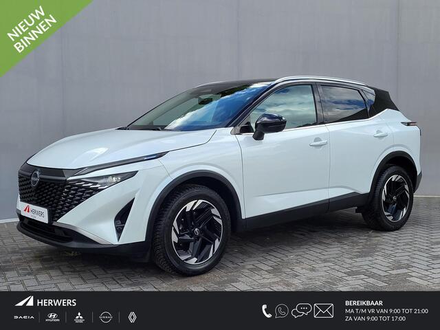 Nissan QASHQAI 1.3 MHEV Xtronic N-Connecta / HUD / Nieuw Model / Facelift / Design Pack / Cold Pack / Allseason banden / Trekgewicht 1800 kg / Stuur-, Stoel en Voorruitverwarming / Elektrische achterklep /Rondomzicht camera / Adaptief CC /