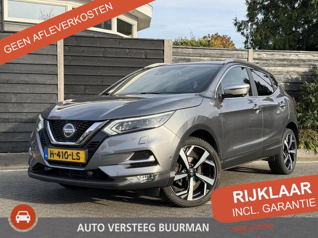 Nissan QASHQAI Tekna + 1.2 115PK X-tronic CVT Automaat Navigatie, Rondomzichtcamera, Keyless, Leder, Panoramadak, Stoelverwarming, Voorruitverwarming