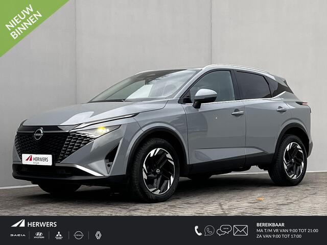 Nissan QASHQAI 1.3 MHEV Xtronic N-Connecta / Fabrieksgarantie tot 03-2028 < 100.000km ** / Facelift Nieuw Model / Cold Pack / HUD / Trekgewicht 1800 kg / Stuur-, Stoel en Voorruit verwarming / Elektrische achterklep / Camera 360° / Adaptief CC / Apple Carplay Android Au