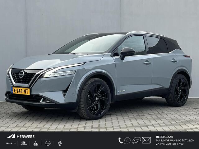 Nissan QASHQAI 1.5 e-Power Tekna Plus / Panoramadak / Head-Up Display / All Season Banden / Elektrisch Verstelbare Voorstoelen met Geheugen voor Bestuurder / Apple Carplay & Android Auto / Elektrische Achterklep / Adaptieve Cruise Control / Stoel & Stuurverwarming / Voo