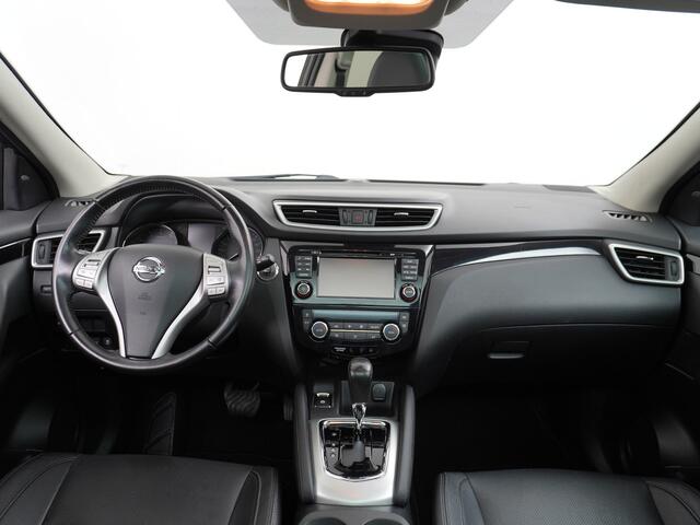 Nissan QASHQAI DIG-T 116PK AUT. Pano-Dak Leer+Elektr.+Verwarmd 360°Camera Automaat Navi TrekhaakPdc Tekna Lmv Led Stoelverwarming Bluetooth Isofix Origineel Nederlandse Auto