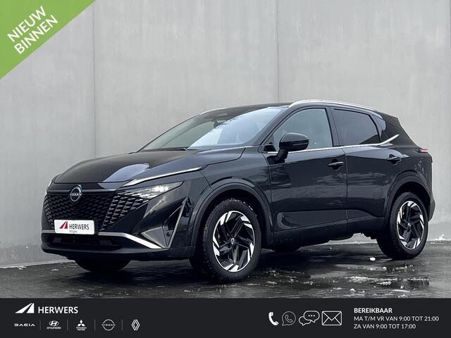 Nissan QASHQAI 1.3 MHEV Xtronic N-Connecta Automaat / Fabrieksgarantie tot 05-2028 < 100.000 km / 1.800 kg trekgewicht / Navigatie / Cold Pack / Stuur-, stoel- en voorruitverwarming / Apple Carplay Android / 18" LM wielen /