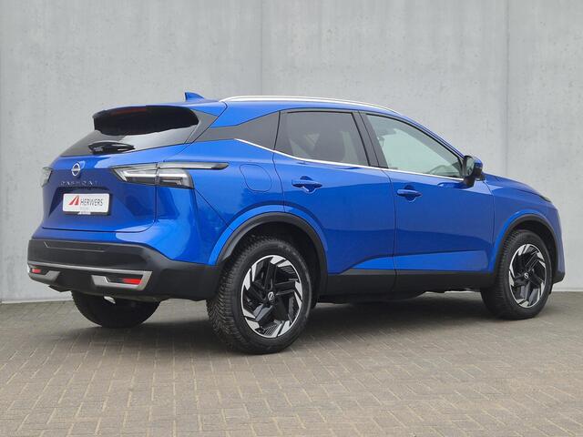 Nissan QASHQAI 1.3 MHEV Xtronic N-Connecta Automaat / Fabrieksgarantie tot 03-2028<100.000 / All season banden / 1.800 kg trekgewicht / Panorama dak / Elektrische klep / Head Up Display / Camera 360° / Cold pack & Pack Easy / Stuur-, stoel- en voorruitverwarming / App
