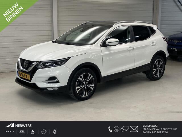 Nissan QASHQAI 1.3 DIG-T Design Edition / Dealer Onderhouden / Afneembare Trekhaak 1500 KG / Lederen Bekleding / Panoramadak / Navigatie / Stoelverwarming / 360 Graden Camera / Cruise Control / Climate Control /