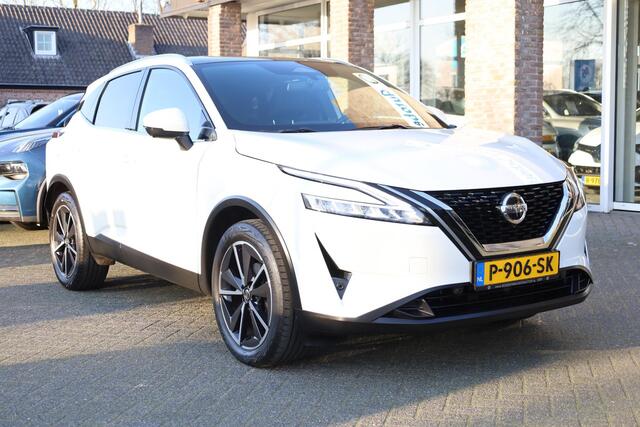 Nissan QASHQAI 1.3 MHEV Tekna PANO TREKHAAK CARPLAY HUD 19"LMV ACC HALFLEER DAB ELEK.ACHTERKLEP 2xPDC ZWARTE-HEMEL NAVI NAP ENZ!!