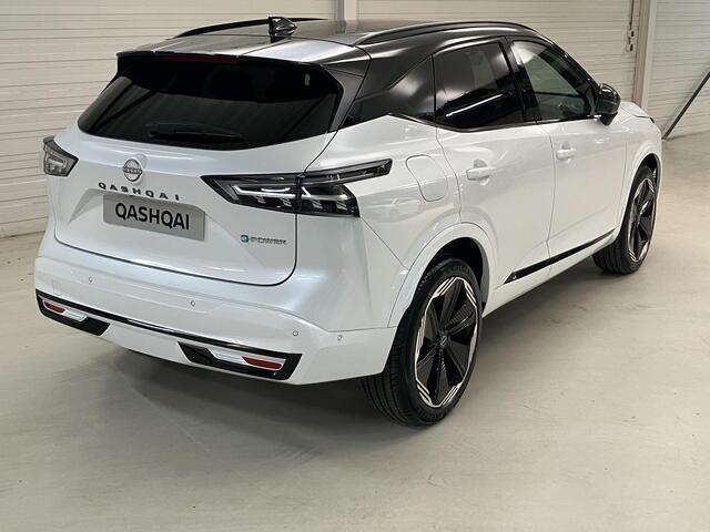 Nissan QASHQAI 1.5 e-Power N-Design / ** ¤ 3.500 Voordeel ** Nieuw uit voorraad leverbaar ** / Panoramadak / Stoel- en Stuurverwarming / Verwarmde Voorruit / Leder/Alcantara Bekleding / Google Maps Navigatie / 360 Graden Camera / 20 Inch Wielen /