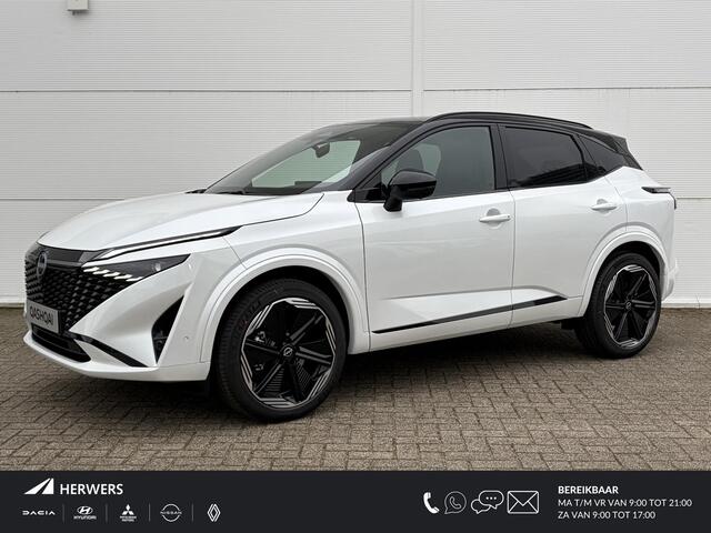 Nissan QASHQAI 1.5 e-Power N-Design / ¤3.500,- Nissan Voorraadvoordeel / Nieuw uit voorraad leverbaar / Panoramadak / Stoel- en Stuurverwarming / Verwarmde Voorruit / Leder/Alcantara Bekleding / Google Maps Navigatie / 360 Graden Camera / 20 Inch Wielen /