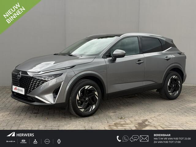 Nissan QASHQAI 1.3 MHEV Xtronic N-Connecta / Fabrieksgarantie tot 03-2028 / Panoramadak / 1800kg Trekgewicht / Cold Pack / 360 Camera / Elektrische Achterklep / Head-up Display / Apple Carplay&Android Auto / Adaptieve Cruise Control / Keyless /