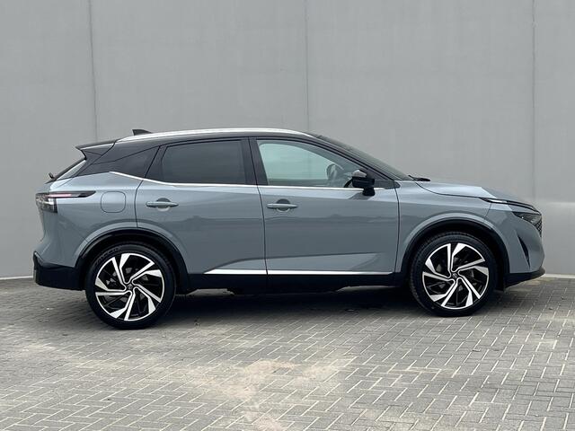 Nissan QASHQAI 1.3 MHEV Xtronic Tekna Plus / Fabrieksgarantie tot 10-2028 / Panorama dak / HUD / BOSE audio / Leder / Stuur- en stoelverwarming / 1.800 kg trekgewicht / Navigatie / Apple Carplay Android / 20" LM wielen & All Season banden /