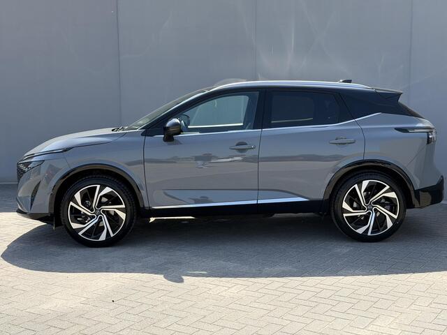 Nissan QASHQAI 1.3 MHEV Xtronic Tekna Plus / Fabrieksgarantie tot 9-2028 / Panorama dak / HUD / BOSE audio / Leder / Stuur- en stoelverwarming / 1.800 kg trekgewicht / Navigatie / Apple Carplay Android / 20" LM wielen & All Season banden /