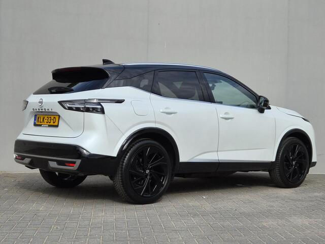 Nissan QASHQAI 1.3 MHEV Xtronic Tekna Plus / Fabrieksgarantie tot 10-2028 / Panoramadak / All season banden / Trekgewicht 1800 kg / Head Up Display / Bose Audio Systeem / Elektrische achterklep / Stuur- Stoel & Voorruit verwarming / Rondomzicht camera / Adaptief cruise 