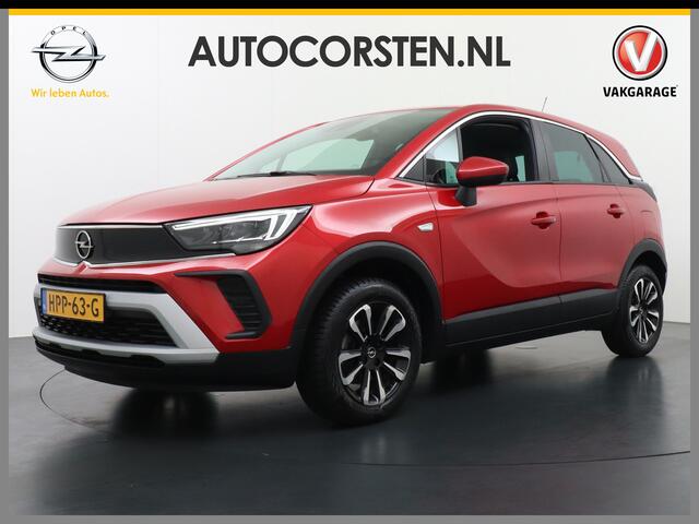 Opel Crossland 1.2T 131pk AUT-6 Turbo Apple Carplay Android Auto 360°Camera Navi Ecc Cruise Control AGR-Comfort Stoel Pdc DAB+ Elegance Lmv 16" Lane Assist Regen-Lichtsensor Led Aut.Dim.Binnenspiegel Verkeersbord detectie Privacyglas Zeer compleet! Facelift model!