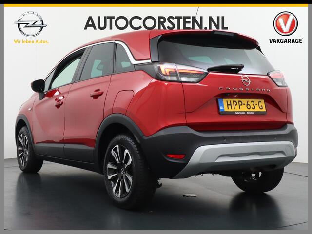 Opel Crossland 1.2T 131pk AUT-6 Turbo Apple Carplay Android Auto 360°Camera Navi Ecc Cruise Control AGR-Comfort Stoel Pdc DAB+ Elegance Lmv 16" Lane Assist Regen-Lichtsensor Led Aut.Dim.Binnenspiegel Verkeersbord detectie Privacyglas Zeer compleet! Facelift model!