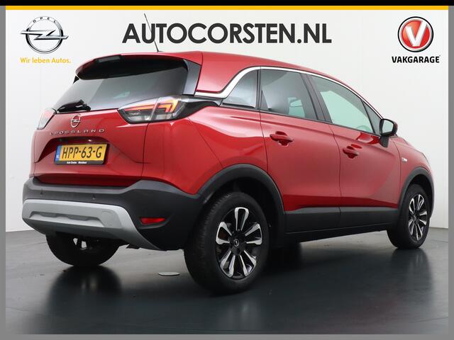 Opel Crossland 1.2T 131pk AUT-6 Turbo Apple Carplay Android Auto 360°Camera Navi Ecc Cruise Control AGR-Comfort Stoel Pdc DAB+ Elegance Lmv 16" Lane Assist Regen-Lichtsensor Led Aut.Dim.Binnenspiegel Verkeersbord detectie Privacyglas Zeer compleet! Facelift model!