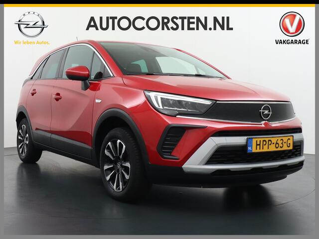 Opel Crossland 1.2T 131pk AUT-6 Turbo Apple Carplay Android Auto 360°Camera Navi Ecc Cruise Control AGR-Comfort Stoel Pdc DAB+ Elegance Lmv 16" Lane Assist Regen-Lichtsensor Led Aut.Dim.Binnenspiegel Verkeersbord detectie Privacyglas Zeer compleet! Facelift model!