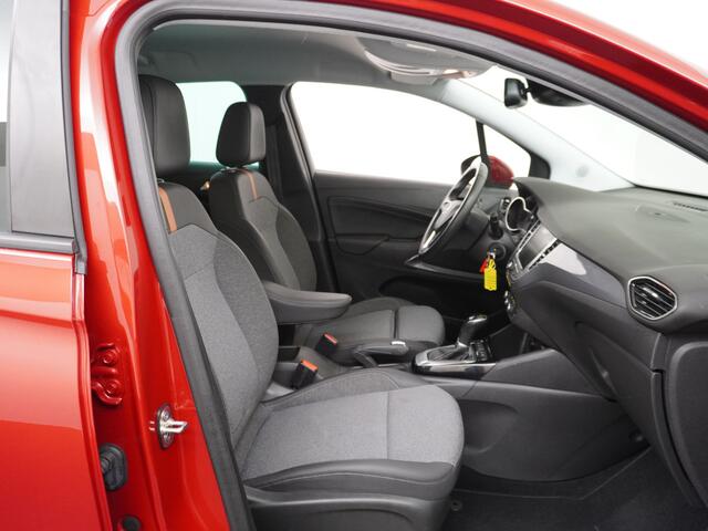 Opel Crossland 1.2T 131pk AUT-6 Turbo Apple Carplay Android Auto 360°Camera Navi Ecc Cruise Control AGR-Comfort Stoel Pdc DAB+ Elegance Lmv 16" Lane Assist Regen-Lichtsensor Led Aut.Dim.Binnenspiegel Verkeersbord detectie Privacyglas Zeer compleet! Facelift model!
