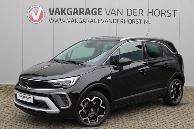 Opel Crossland 1.2 Turbo Elegance Mooie en luxe hoogzitter met weinig km's ! Volautm. airco dual, cruise control, camera, comfortstoelen, metallic lak, LM wielen, navigatie, telefoonvoorb., LED verlichting etc.