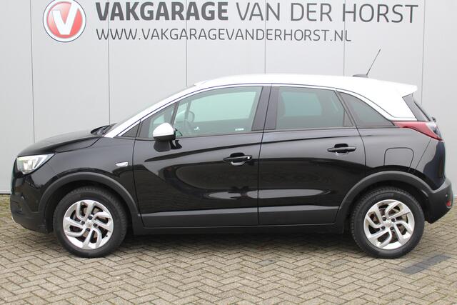 Opel Crossland X 1.2-131pk Turbo Innovation. Two tone. Erg nette en luxe hoogzitter voor nog jaren rijplezier ! Autm. airco, parkeersensoren v+a, camera, LM wielen, ergonomische voorstoelen, cruise control, side assist, navigatie, telefoonvoorb. etc.