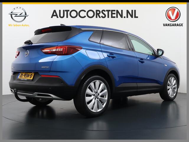 Opel Grandland X T131pk Navi Trekhaak Executive Dual-Ecc Apple Carplay Android PDC-a+v Park-Assist Distr.-Riem bij 61.000km vervangen Chroompakket Priv.Glass Volledig dealer onderhouden, laatste beurt bij 61.000km 1400kg trekvermogen. EURO6