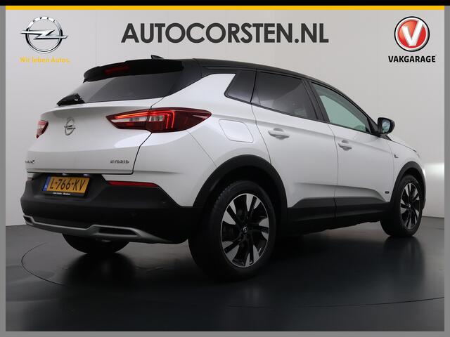 Opel Grandland X 1.6T 225pk PHEV Hybride AUT-8. Navi 360°Camera 1/2 Leer Apple Carplay Android Two-Tone AGR-Comfort Stoelen StoelverwarmingAuto Elegance Elek.Achterklep Led Privacy Glas Lmv Isofix DAB Bluetooth Lane Assist Regen-Lichtsensor Keyless 1e Eigenaar Dealeronder