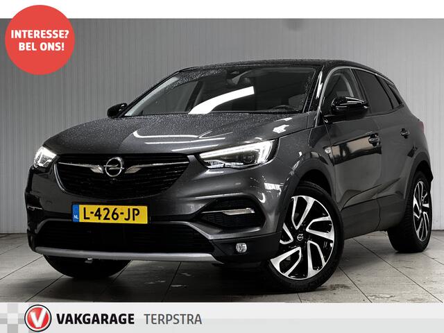 Opel Grandland X 1.2 Turbo Ultimate/ Automaat/ Keyless/ 360 ° Camera/ 19'' LMV/ LED koplampen/ Stoelverw + Verkoeling/ Stuurverw./ Dode-Hoek DET./ Apple + Android/ PDC V+A/ Two-Tone/ Extra getint glas.