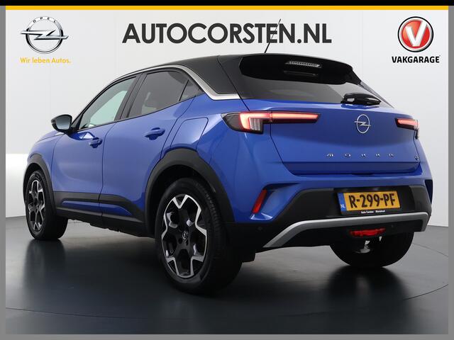 Opel MOKKA Mokka-e Ultimate 50kWh Leer-Stoel+Massage Adap.Cruise Warmtepomp LED-Matrix Navi Ecc 360°CameraTwo-Tone Lak Apple Carplay Android Auto SOH 91% Keyless Stuur-Stoelverwarming Lmv 18" Lane Assist DAB+ Regen-Lichtsensor Zeer compleet! ¤ 42.000 nieuw! Slechts