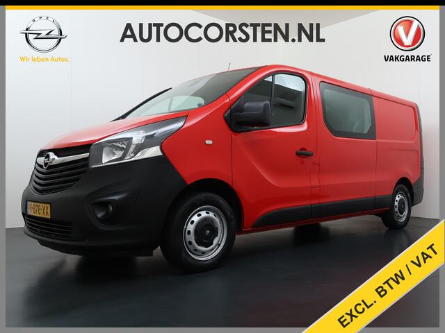 Opel VIVARO D126PK Dubbele Cabine 5-Persoons L2H1 Euro 6 Trekhaak Camera Navi Airco Cruise Control Pdc 1.6CDTI Betonplex Vloer Schuifdeur Achterdeuren Regen-Lichtsensor 1e Eigenaar Origineel Nederlandse Auto Dealeronderhouden 2.000kg trekvermogen