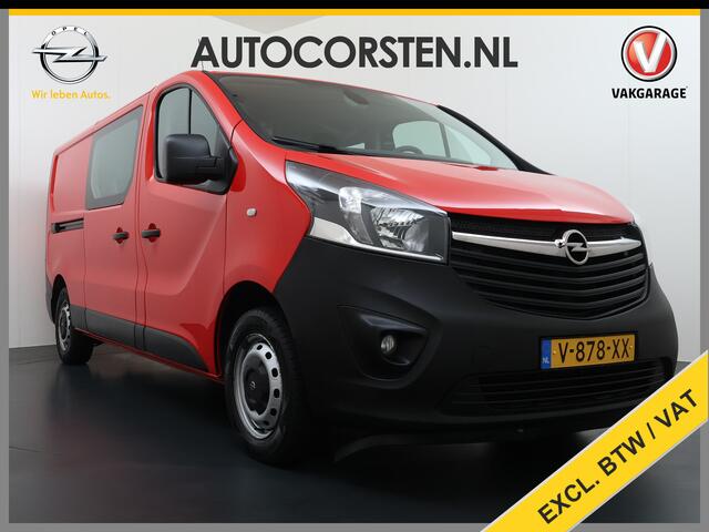 Opel VIVARO D126PK Dubbele Cabine 5-Persoons L2H1 Euro 6 Trekhaak Camera Navi Airco Cruise Control Pdc 1.6CDTI Betonplex Vloer Schuifdeur Achterdeuren Regen-Lichtsensor 1e Eigenaar Origineel Nederlandse Auto Dealeronderhouden 2.000kg trekvermogen