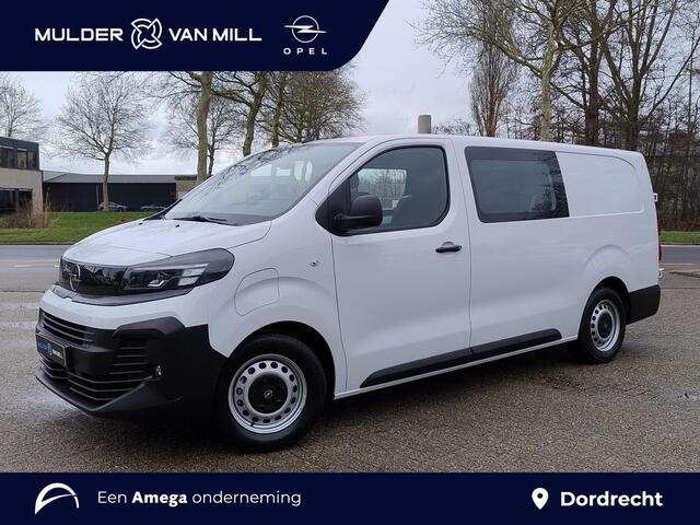 Opel VIVARO Electric L3 75 kWh DC 136pk | Dubbele Cabine | 5-persoons | NAVI | Multimedia | Apple Carplay | Android Auto | Parkeersensoren romdom | Achteruitrijcamera | Dode hoek detectie | Stoelverwarming | Stuurverwarming | Full ECO LED koplampen | Houten afwerking
