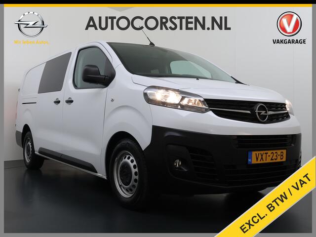 Opel VIVARO 2.0D 145PK L3 Dubbele Cabine 6-Persoons Trekhaak Euro 6 Airco Navi Apple Carplay Android Auto Cruise Control Bluetooth Pdc Betonplex Lat om lat Achterdeuren DAB Privacy Glas 1e Eigenaar Origineel Nederlandse Auto Dealeronderhouden