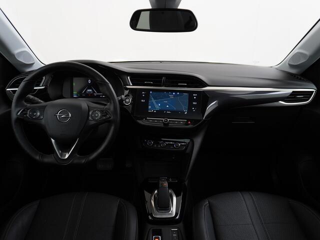 Opel e-Corsa Elegance 50kWh SOH 90% Leder 360°Camera Panoramadak Zwart Dak Navi Ecc Apple Carplay Android Auto Cruise Control Stoel+Stuurverwarming DAB+ Pdc Lmv Led Origineel Nederlandse Auto