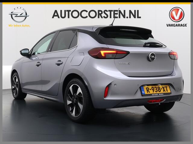 Opel e-Corsa Elegance 50kWh SOH 91% Panoramadak Adap.Cruise Warmtepomp 360°Camera Navi Ecc Apple Carplay Android Auto Pdc Lane Assist Lmv Privacy Glas Regen-Lichtsensor Led Keyless Zeer complete en keurig onderhouden Electrische Opel Corsa