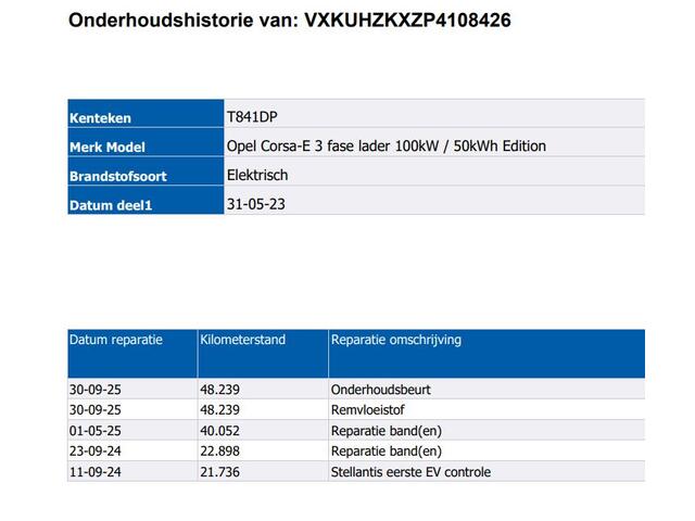 Opel e-Corsa 100KW / 50KWh SOH 98% / Airco-Ecc. / Cruise-ctr. / Apple Carplay Android / Navigatie vai Usb /