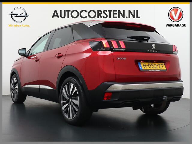 Peugeot 3008 T131PK AUT-8 Elek.Stoel+Memory+Verwarmd Trekhaak Navi Cruise Apple Carplay Android 19" Ecc 360°Camera PDC Elek.Achterklep DAB Connect Blue Premium Led Keyless Lane Departure Privacy Glas Regen-Lichtsensor Draadloze lader Pack City Bluetooth Nieuwprijs ¤39
