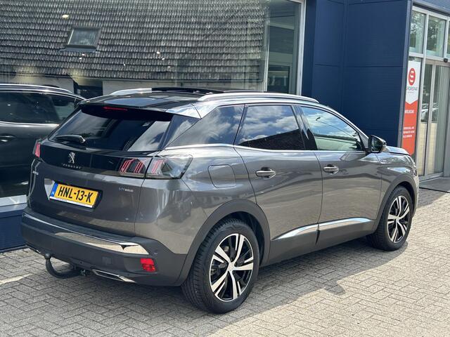 Peugeot 3008 1.6 HYbrid 225 GT | Slechts 13800 KM Gereden | Automaat | Panorama Schuif-/Kanteldak | All Season banden | Afneembare Trekhaak 13 polig 1250KG | Navigatie | Camera | Adaptieve Cruise Control | Hoge Zitpositie | Climate Control | LED Verlichting | Keyless 