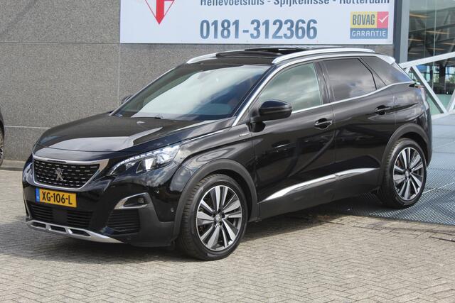 Peugeot 3008 1.2 PureTech GT Line Panoramadak/Dodehoek detectie/Navigatie/Virtual cockpit/Apple carplay/Achteruitrijcamera/Elektrische achterklep/Stoelverwarming/Trekhaak/Keyless/CLimate control/19'' Lichtmetalen velgen.
