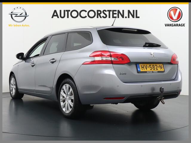 Peugeot 308 SW 1.2T 111PK Navi Ecc Trekhaak Cruise Control Pdc DAB+ Bluetooth Regen-Lichtsensor Led Style PureTech Connect Apps Lmv 16" Privacy Glas Slechts 1.165KG Keurig onderhouden!