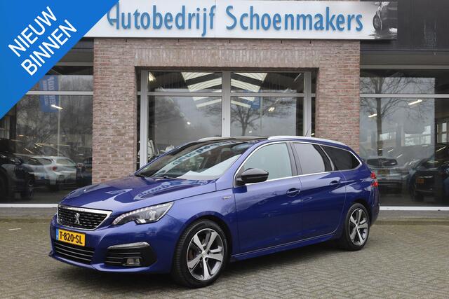 Peugeot 308 SW 1.2 PureTech GT-line PANO STOELVERW/MASSAGE CARPLAY HALFLEER 2xPDC ZWARTE-HEMEL CRUISE STUURFLIPPERS ENZ.