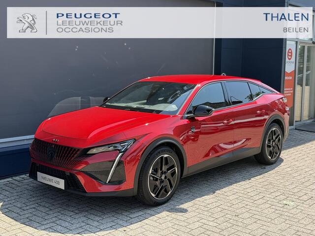 Peugeot 408 1.2 Hybrid 145 PK Automaat GT | Automaat Hybride | Luxe Alcantara & Leder Interieur met Massage | Navigatie | Full LED Verlichting | Keyless Entry | Elektrische Kofferklep | 360 Graden Camera | Dode Hoek Signalering | Stuurwielverwarming | 19" Lichtmetal