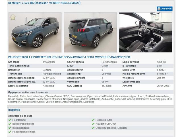 Peugeot 5008 1.2 PureTech Blue Lease GT-Line (131 PK) 1e-Eig. & Dealer-Onderh. BOVAG-Garantie. NL-Auto.