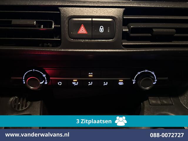 Peugeot PARTNER 1.5 BlueHDI 102pk L1H1 Euro6 Airco | 3-Zits | Apple Carplay | Trekhaak | Cruisecontrol Android Auto, Parkeersensoren, Bijrijdersbank